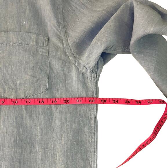 Orvis Button Down Shirt Mens Medium Baby BlueSummer Relaxed Linen Classic Fit - Picture 9 of 10